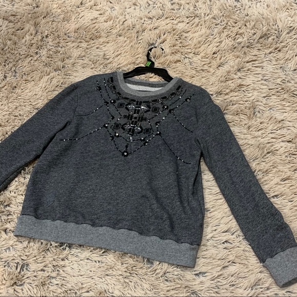 Abercrombie & Fitch Tops - Abercrombie & Fitch Gray Embroidered Sweatshirt